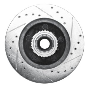 Chevrolet S10 Blazer Brake Rotor (1) - Front Left - R1 Concepts - Drilled & Slotted - Silver - `91-`03